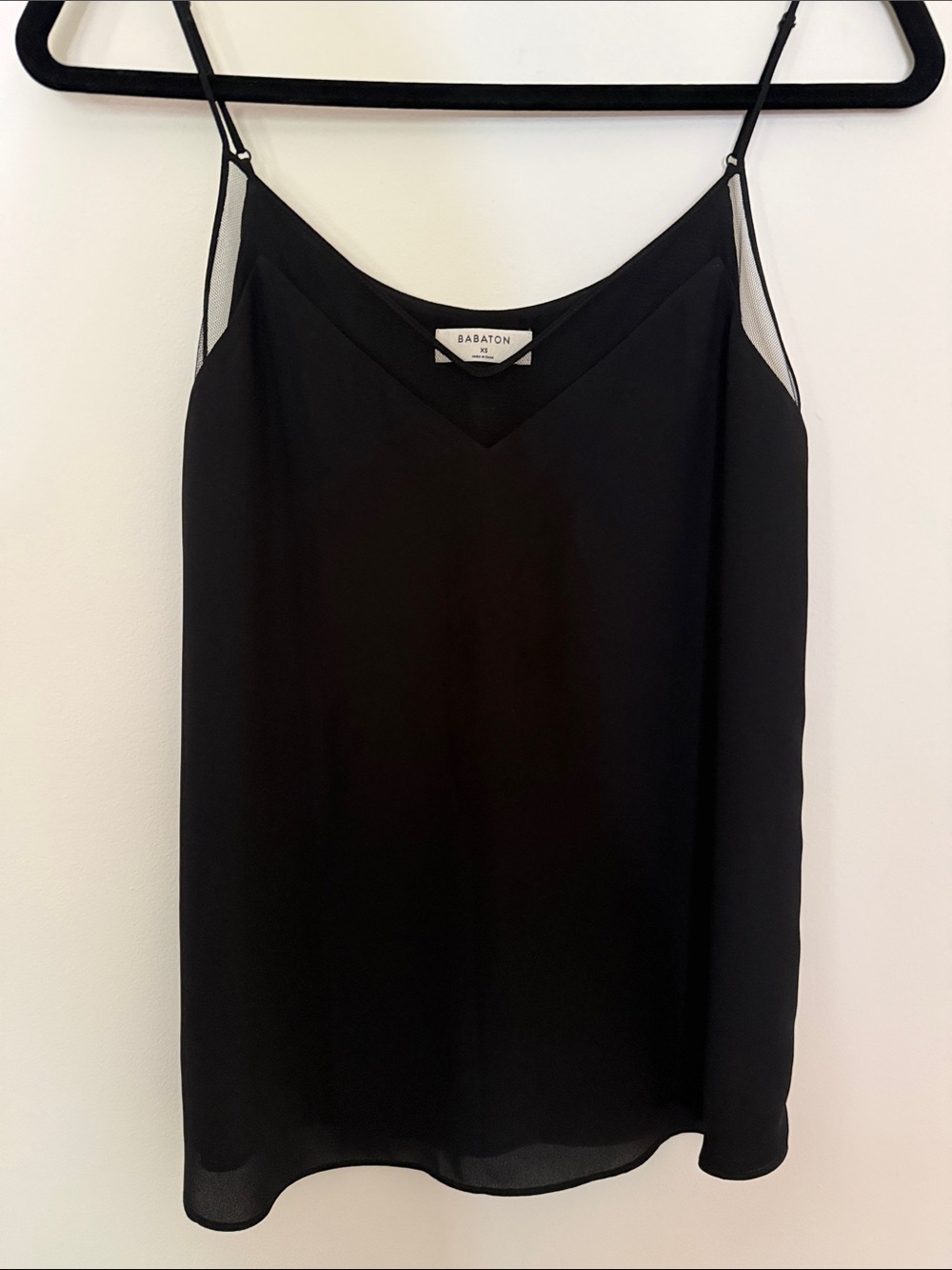 Babaton Black Silky V-Neck Cami Top